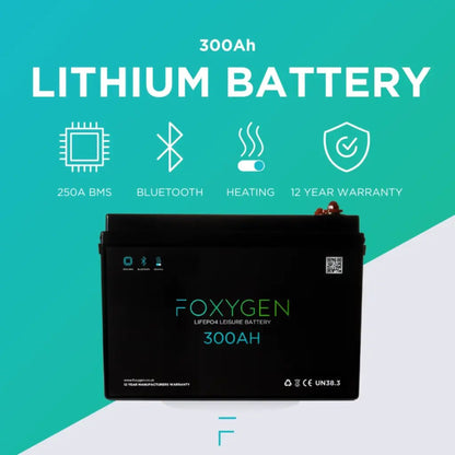 Foxygen Lithium Leisure Battery with Bluetooth & Heating (105Ah–460Ah)