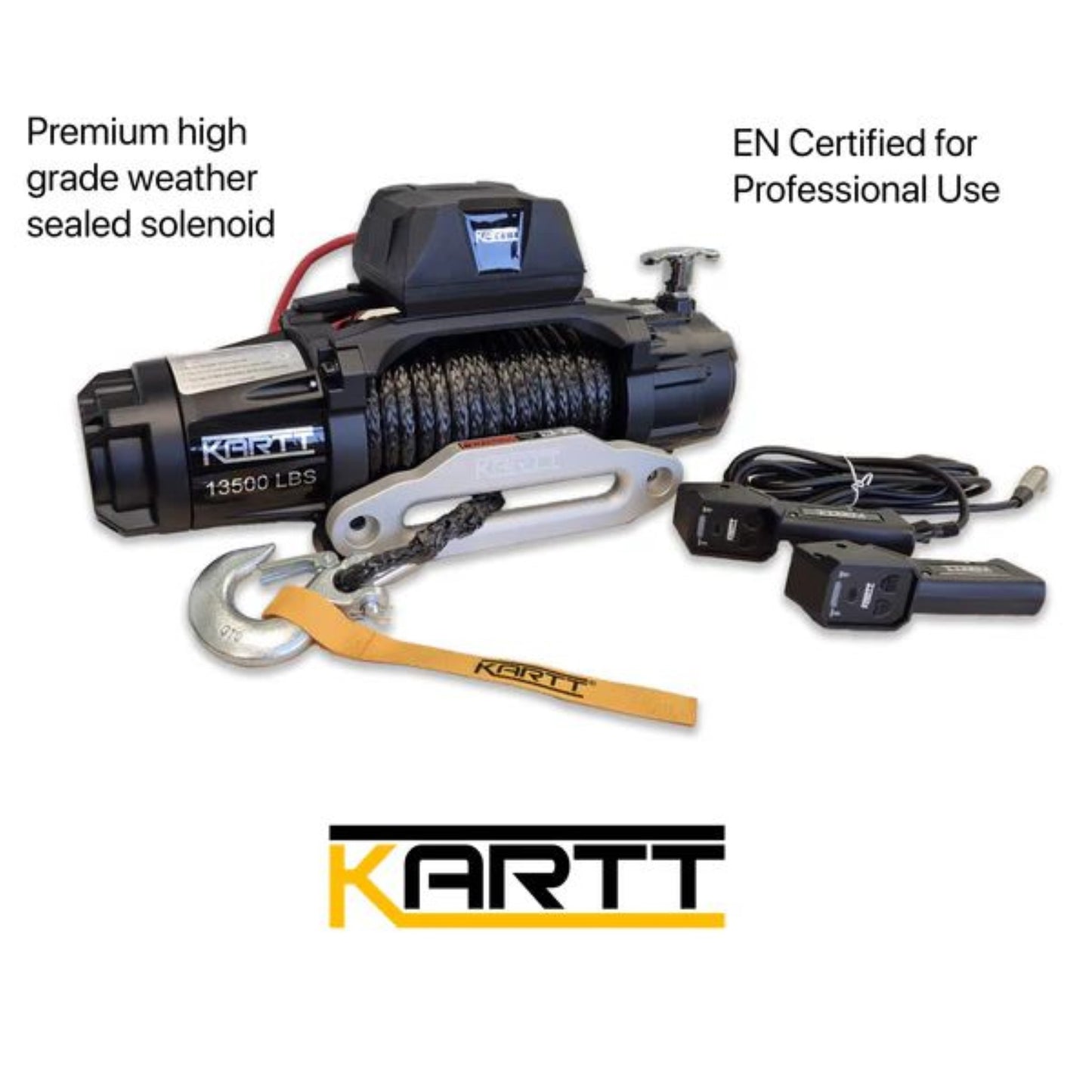 13500 lbs 12v Electric Winch Synthetic Rope