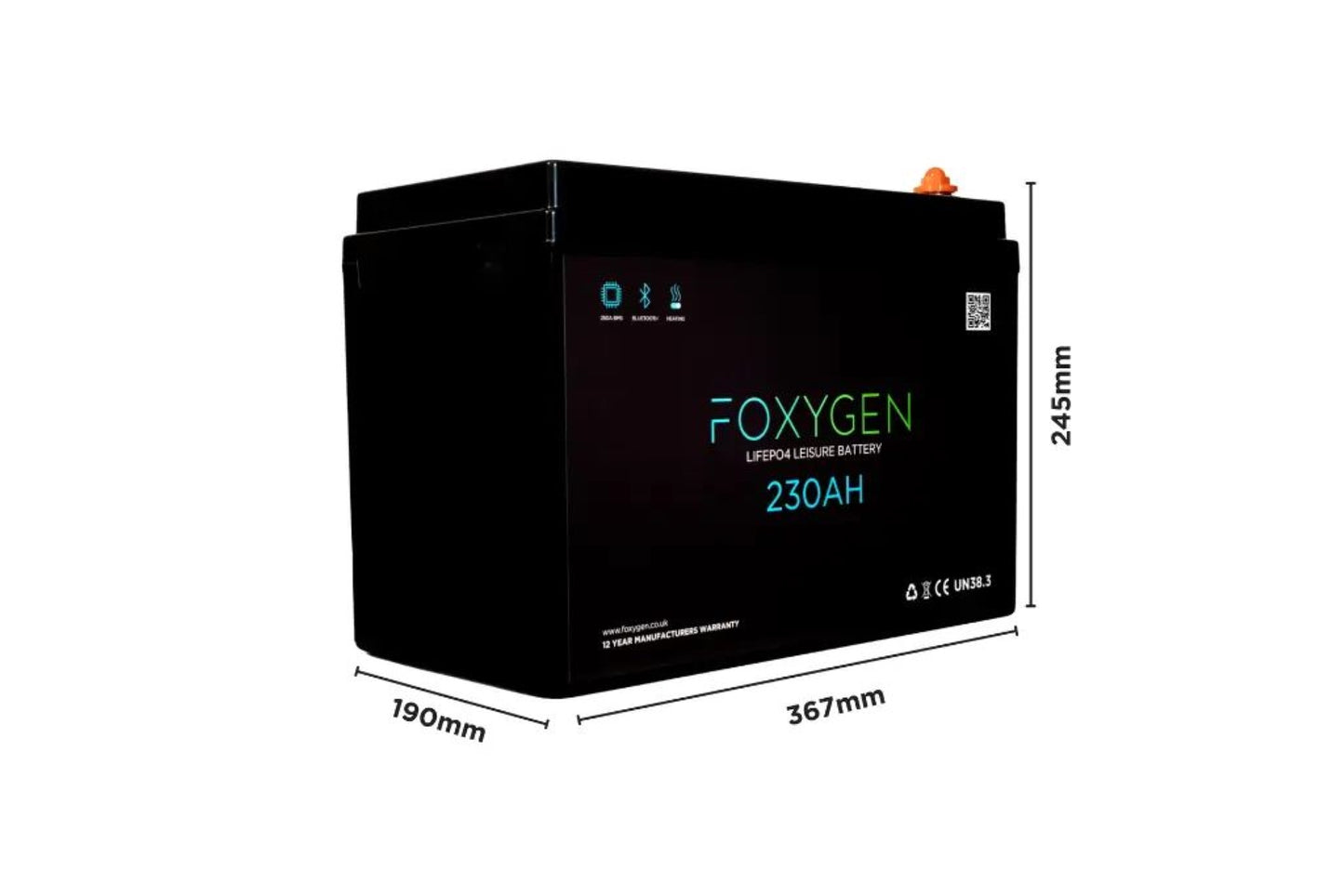 Foxygen Lithium Leisure Battery with Bluetooth & Heating (105Ah–460Ah)
