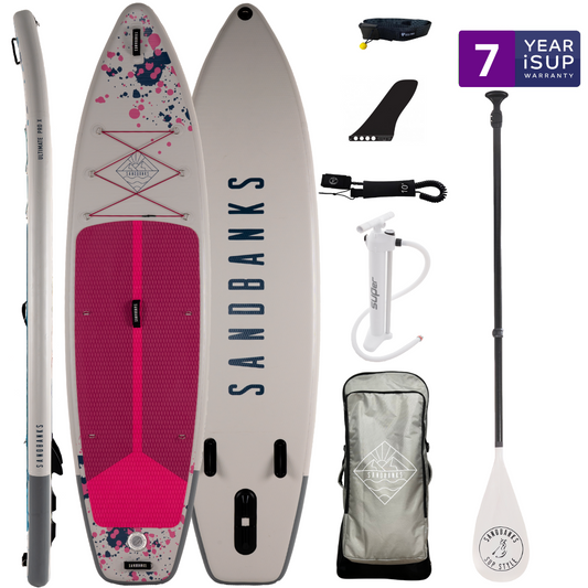 Pro-X Paddleboards 10'6'' x 32'' x 4.75'' iSUP Package - (Pink/Blue/Turquoise)