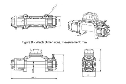 13500 lbs 12v Electric Winch Synthetic Rope