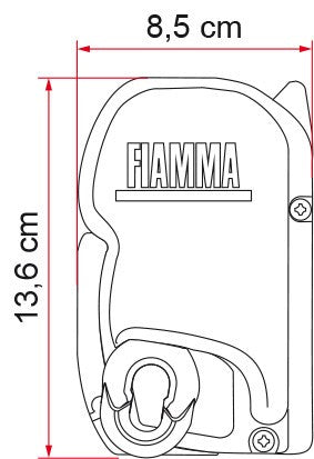 Fiamma F45 S Awning Deep Black 190 - 450 Royal Grey Canopy